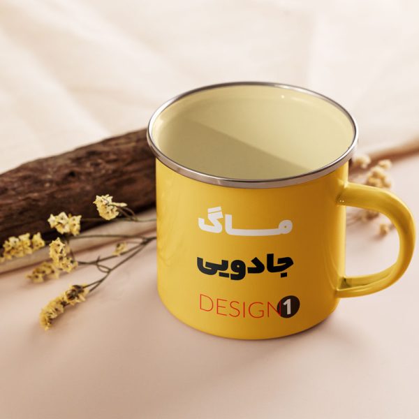ماگ فلزی مدل نگار دسته دار